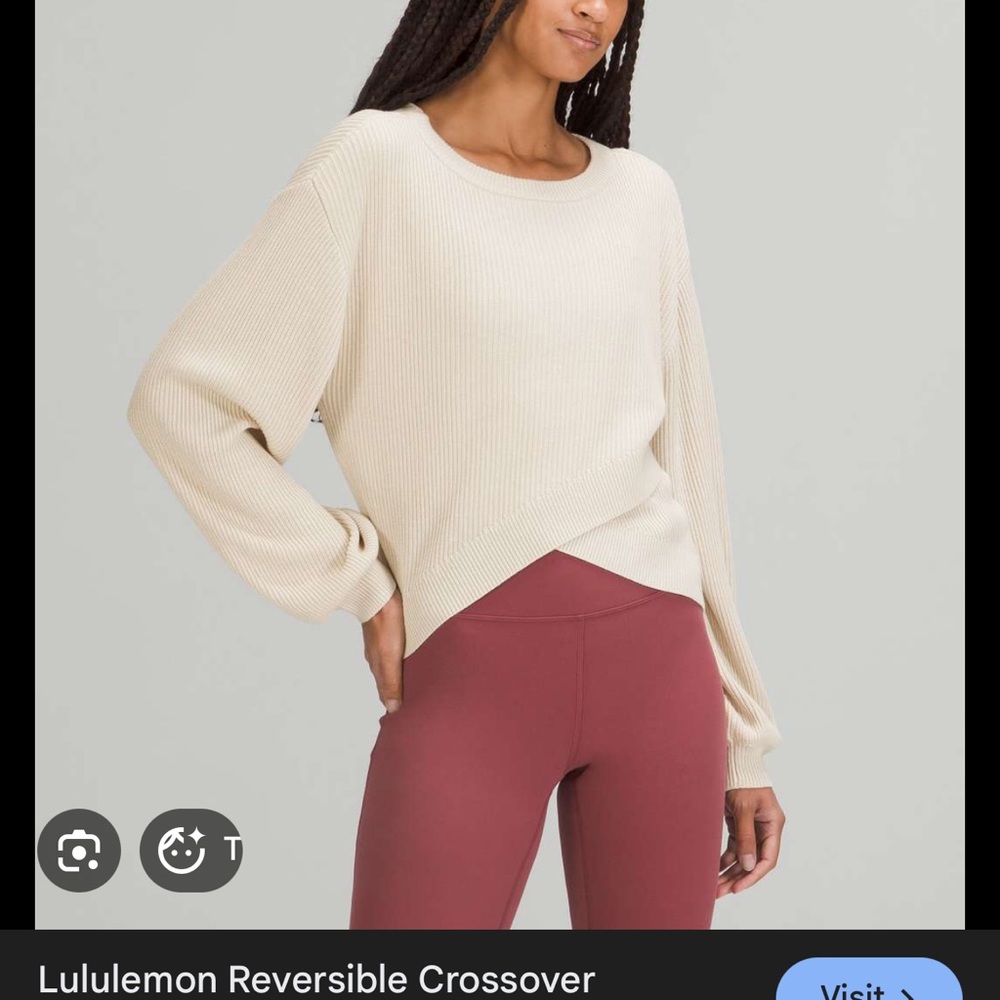lululemon athletica Cream Crew Neck Sweater